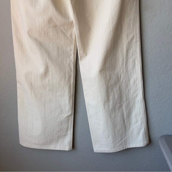 Jenni Kayne 4 High Rise Wide Leg Jeans In Natural NWT Neutral Minimalist Crop - Picture 6 of 12